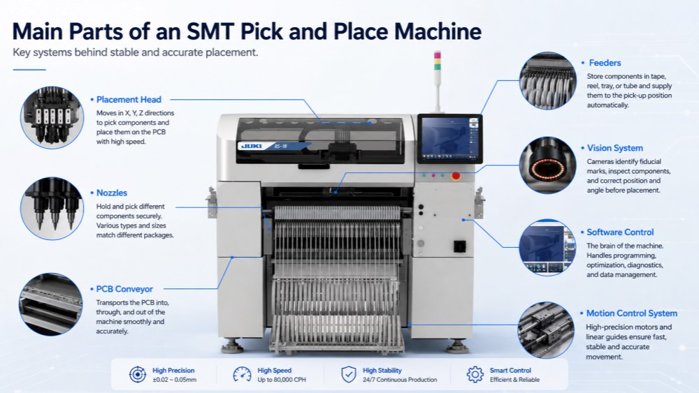 Main Parts of SMT Pick and Place Machine Main Parts of SMT Pick and Place Machine