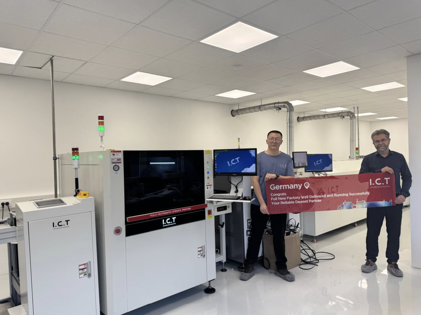 I.C.T SMT full Line installed succesfully.png