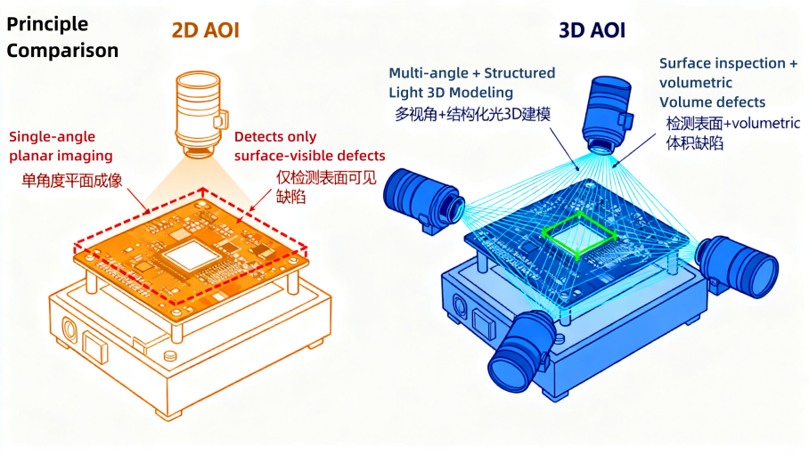 Principle Comparison of 2D VS 3D AOI