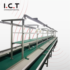 I.C.T LED TV SMT Assembly Conveyor Belt Line with Working Tables