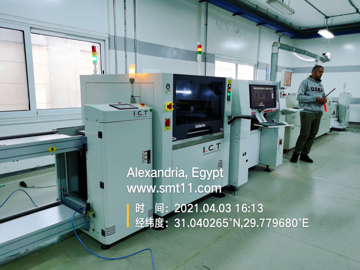 I.C.TEgypt-SMT production line- PCB Loader-stencil printer- hanwha pick and place machine-reflow oven21.04 (1)