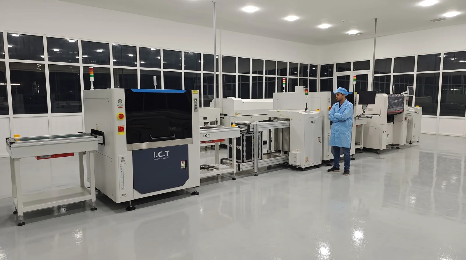 fully automatic SMT stencil printer production line