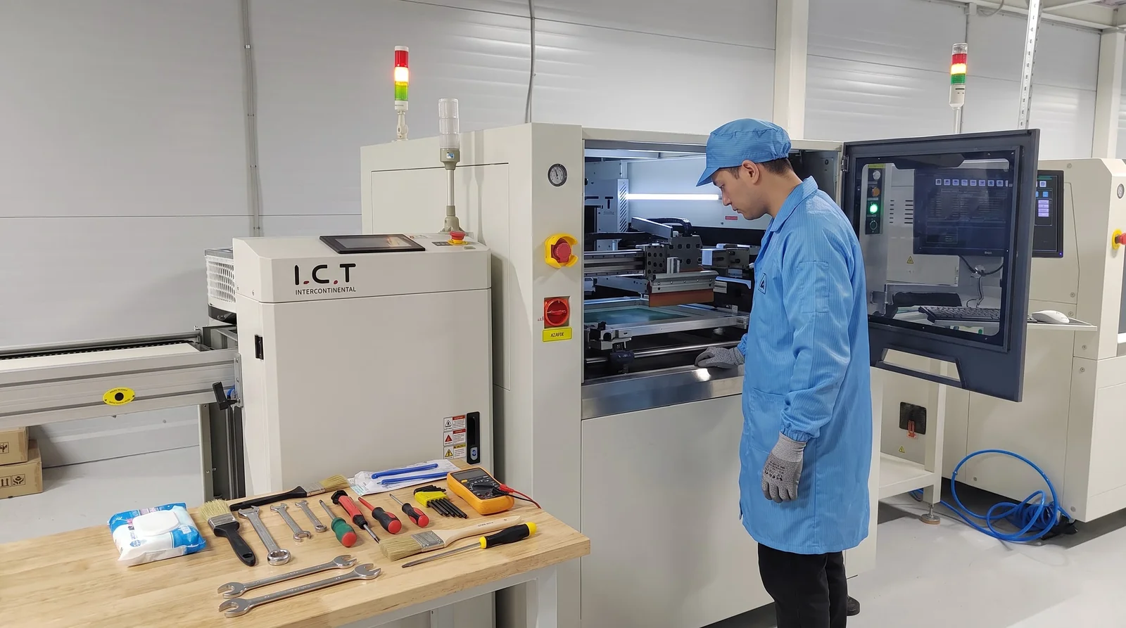 SMT printer preventive maintenance technician inspection