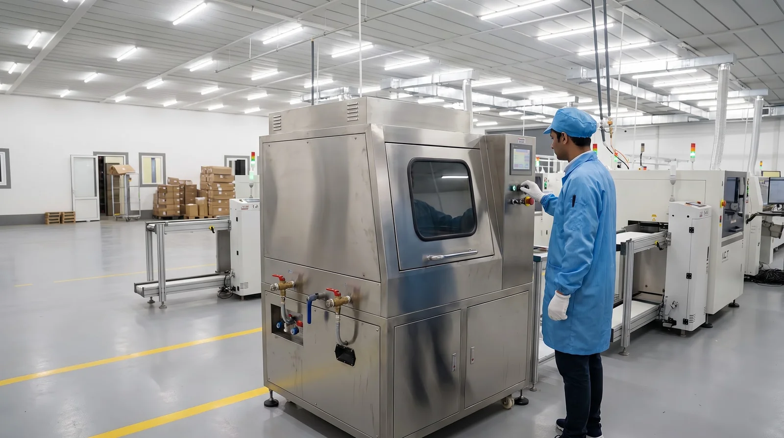 stencil cleaning machine controls technician operation