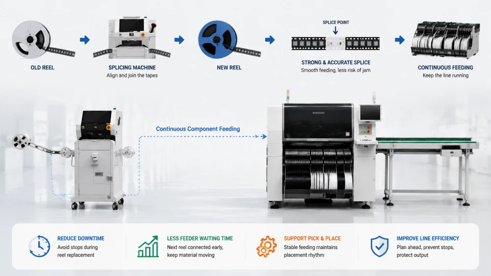 How SMT Splicing Machines Create Continuous Component Feeding.webp