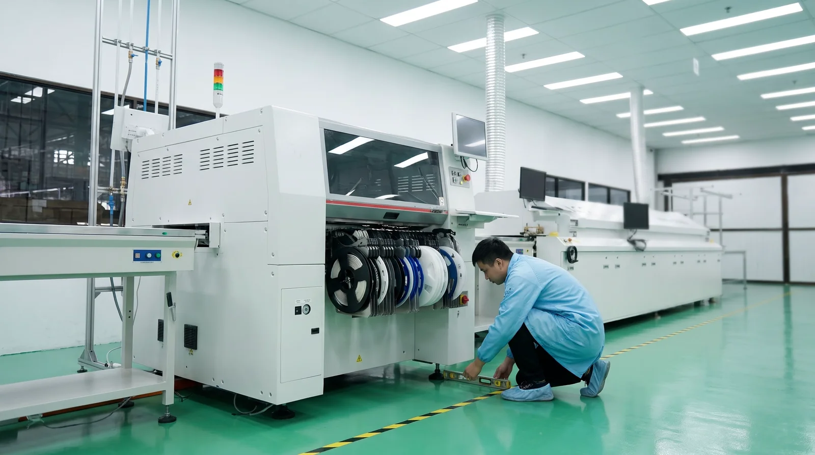 SMT mounter transport installation floor setup