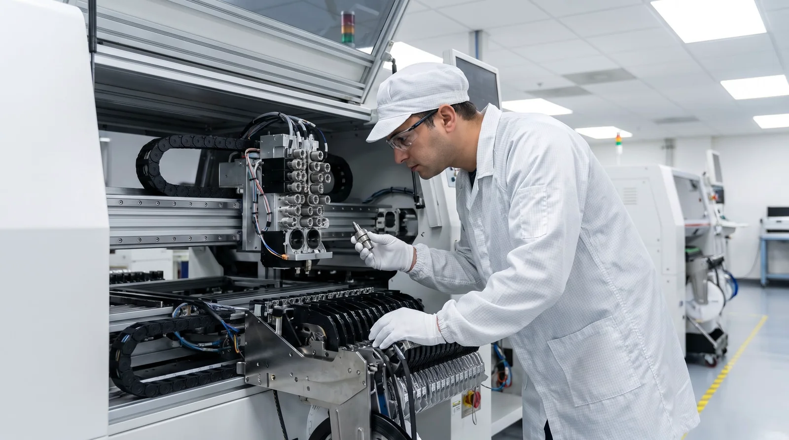 pick and place machine feeder head configuration