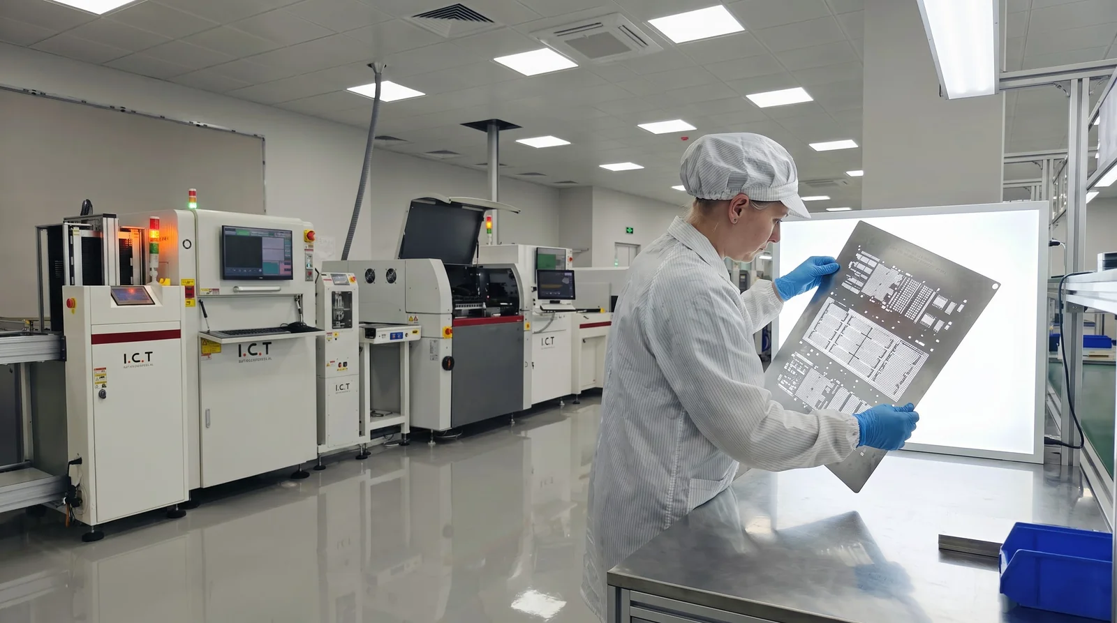cleaned stencil aperture inspection technician
